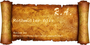 Rothmüller Aliz névjegykártya